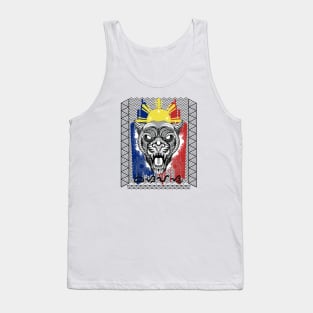 Philippine Flag Tribal line Art Tiger / Baybayin word Bisayas (Visayas) Tank Top